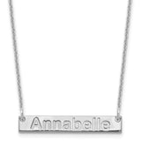 14K White Gold Small Polished Arial Rounded Bar Necklace-WBC-XNA1231W