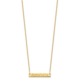 14K Small Polished Arial Rounded Bar Necklace-WBC-XNA1231Y