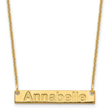 14K Small Polished Arial Rounded Bar Necklace-WBC-XNA1231Y