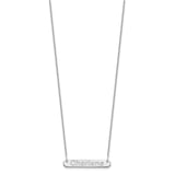 14K White Gold Small Polished Arial Rounded Bar Necklace-WBC-XNA1232W