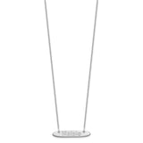 14K White Gold Small Polished Oblong Arial Rounded Bar Necklace-WBC-XNA1233W