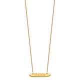 14K Small Polished Oblong Arial Rounded Bar Necklace-WBC-XNA1233Y