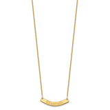 14K Small Polished Curved Arial Rounded Bar Necklace-WBC-XNA1234Y