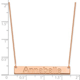 14K Rose Gold Medium Polished Arial Rounded Bar Necklace-WBC-XNA1236R