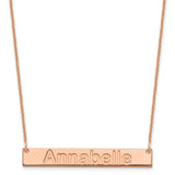 14K Rose Gold Medium Polished Arial Rounded Bar Necklace-WBC-XNA1236R