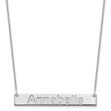 14K White Gold Medium Polished Arial Rounded Bar Necklace-WBC-XNA1236W