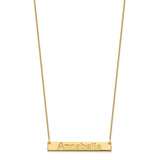 14K Medium Polished Arial Rounded Bar Necklace-WBC-XNA1236Y