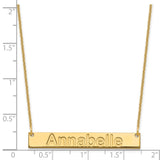 14K Medium Polished Arial Rounded Bar Necklace-WBC-XNA1236Y