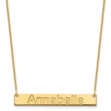14K Medium Polished Arial Rounded Bar Necklace-WBC-XNA1236Y