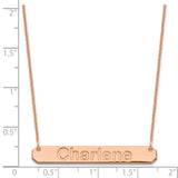 14K Rose Gold Medium Polished Arial Rounded Bar Necklace-WBC-XNA1237R