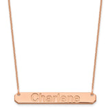 14K Rose Gold Medium Polished Arial Rounded Bar Necklace-WBC-XNA1237R