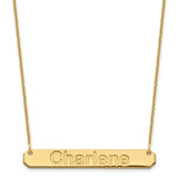 14K Medium Polished Arial Rounded Bar Necklace-WBC-XNA1237Y