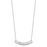 14K White Gold Medium Polished Curved Arial Rounded Bar Necklace-WBC-XNA1239W