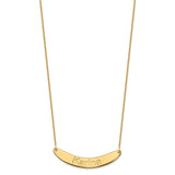 14K Medium Polished Curved Arial Rounded Bar Necklace-WBC-XNA1240Y