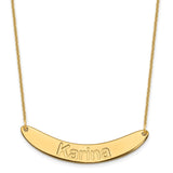 14K Medium Polished Curved Arial Rounded Bar Necklace-WBC-XNA1240Y