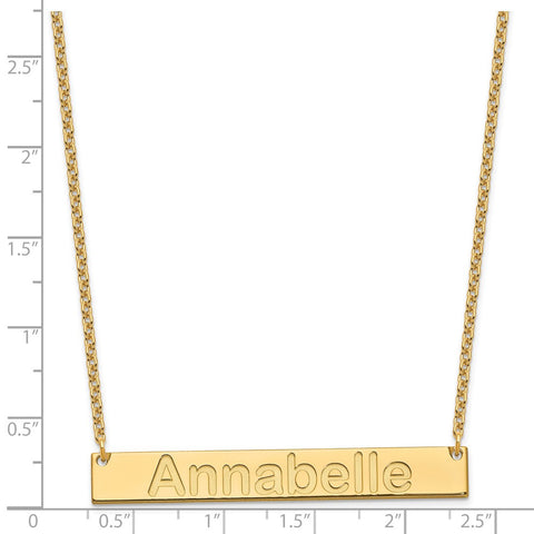 Sterling Silver/Gold-plated Large Polished Arial Rounded Bar Necklace-WBC-XNA1241GP
