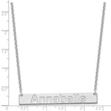 SS/Rhodium-plated Large Polished Arial Rounded Bar Necklace-WBC-XNA1241SS
