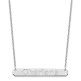 SS/Rhodium-plated Large Polished Arial Rounded Bar Necklace-WBC-XNA1242SS