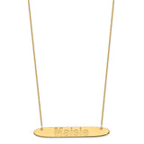 14K Large Polished Oblong Arial Rounded Bar Necklace-WBC-XNA1243Y