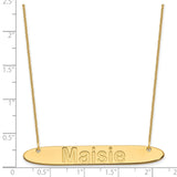 14K Large Polished Oblong Arial Rounded Bar Necklace-WBC-XNA1243Y