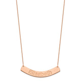 14K Rose Gold Large Polished Curved Arial Rounded Bar Necklace-WBC-XNA1244R