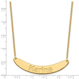 SS/Gold-plated Large Polished Curved Arial Rounded Bar Necklace-WBC-XNA1245GP