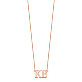 14K Rose Gold Large2 Initial Necklace-WBC-XNA1248R