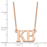 14K Rose Gold Large2 Initial Necklace-WBC-XNA1248R