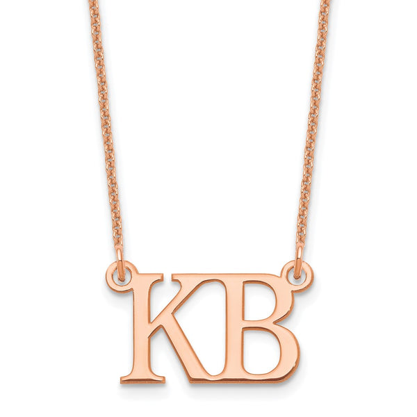 14K Rose Gold Large2 Initial Necklace-WBC-XNA1248R