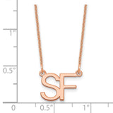 14K Rose Gold Large 2 Initial Necklace-WBC-XNA1249R