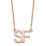 14K Rose Gold Large 2 Initial Necklace-WBC-XNA1249R