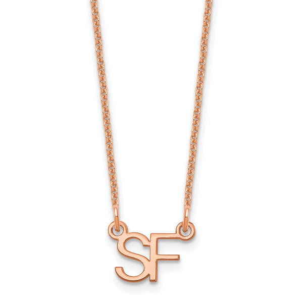 14K Rose Gold Small 2 Initial Necklace-WBC-XNA1250R