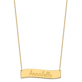 14K Large Polished Curved Bar Necklace-WBC-XNA1253Y