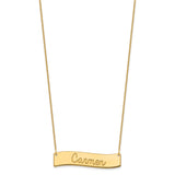 14K Medium Polished Curved Bar Necklace-WBC-XNA1254Y