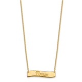 Sterling Silver/Gold-plated Small Polished Curved Bar Necklace-WBC-XNA1255GP