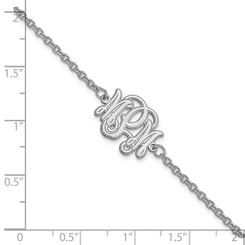 10KW Etched Outline Monogram Bracelet-WBC-10XNA1266W