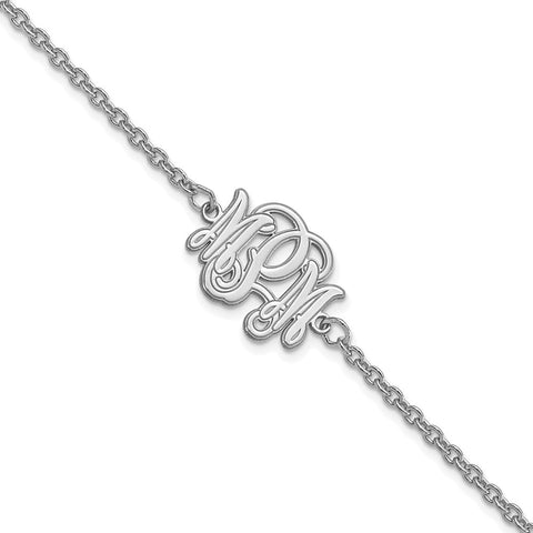 10KW Etched Outline Monogram Bracelet-WBC-10XNA1266W