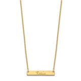 Sterling Silver/Gold-plated Small Polished Signature Bar Necklace-WBC-XNA1273GP