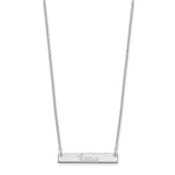 Sterling Silver/Rhodium-plated Small Polished Signature Bar Necklace-WBC-XNA1273SS