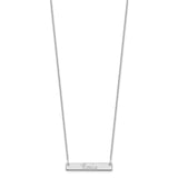 14K White Gold Small Polished Signature Bar Necklace-WBC-XNA1273W