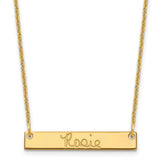 14KSmall Polished Signature Bar Necklace-WBC-XNA1273Y