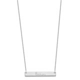 14K White Gold Medium Polished Signature Bar Necklace-WBC-XNA1274W