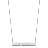 14K White Gold Large Polished Signature Bar Necklace-WBC-XNA1275W