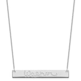 14K White Gold Large Polished Signature Bar Necklace-WBC-XNA1275W