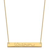 14K Large Polished Signature Bar Necklace-WBC-XNA1275Y