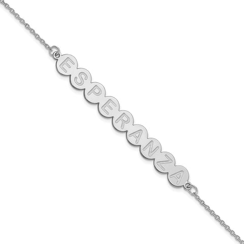 10K White Gold 9 Letter Bubble Bracelet-WBC-10XNA1308W