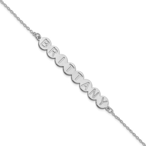 10K White Gold 8 Letter Bubble Bracelet-WBC-10XNA1309W