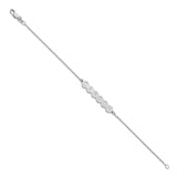 10K White Gold 6 Letter Bubble Bracelet-WBC-10XNA1311W