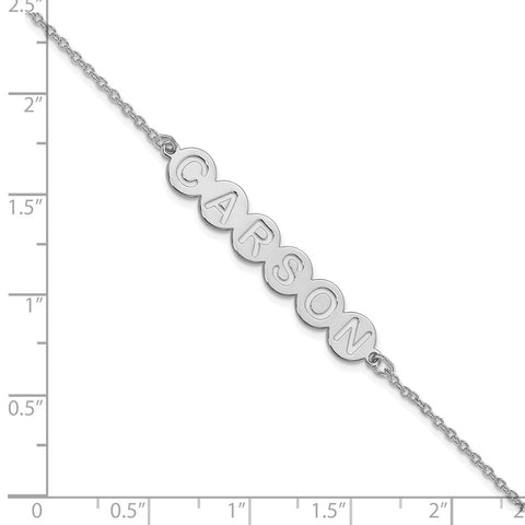 10K White Gold 6 Letter Bubble Bracelet-WBC-10XNA1311W