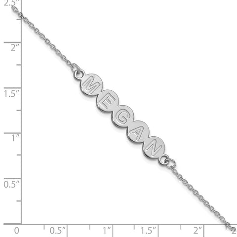 10K White Gold 5 Letter Bubble Bracelet-WBC-10XNA1312W